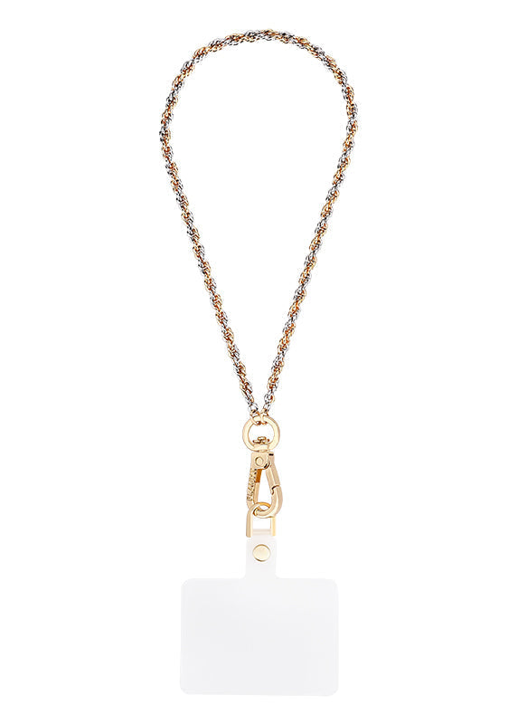 Two-Tone Gold & Silver Rope Chain Phone Charm