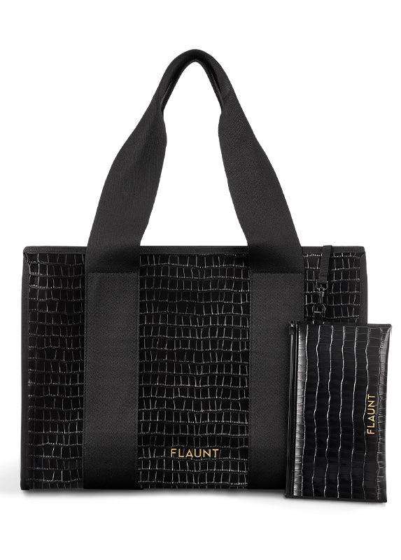 Black Crocodile Everyday Tote Bag