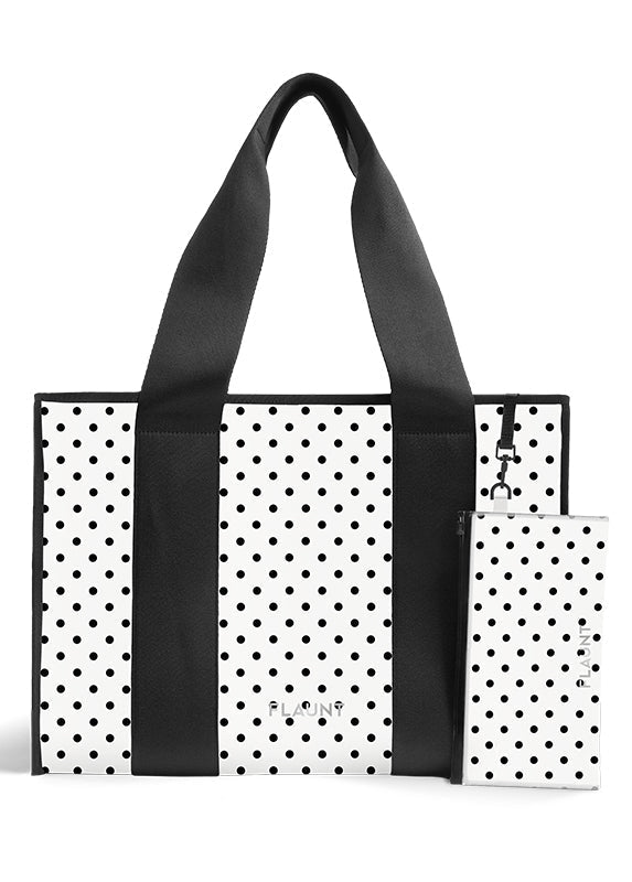 White Polka Dot Everyday Tote Bag