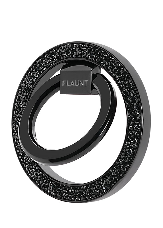 Black Crystal Elegance Premium Metallic MagSafe Phone Ring Stand (Works with MagSafe Cases Only)