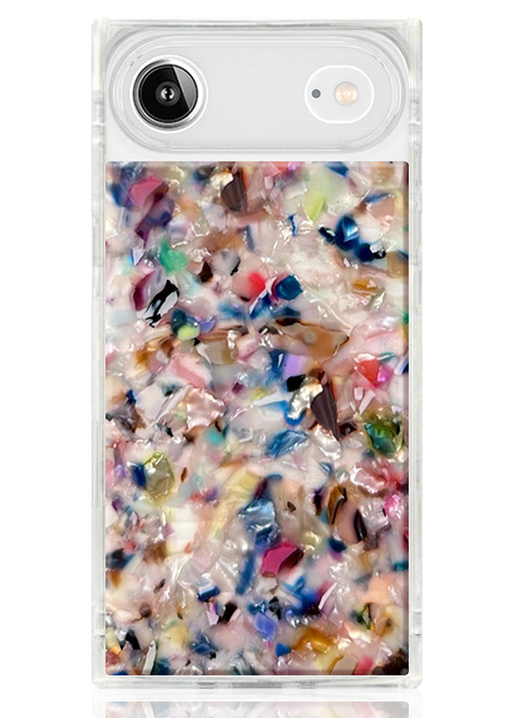 SQUARE® Rainbow Confetti Tortoise Shell iPhone Case