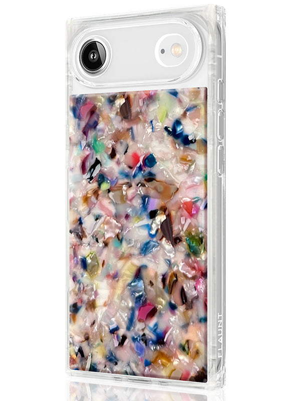 SQUARE® Rainbow Confetti Tortoise Shell iPhone Case
