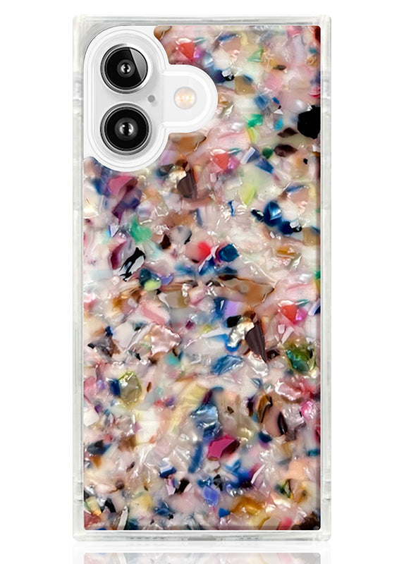 SQUARE® Rainbow Confetti Tortoise Shell iPhone Case