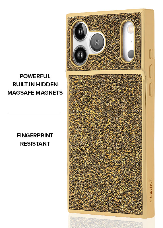 Elite Collection - SQUARE® Gold Crystal Elegance iPhone Case