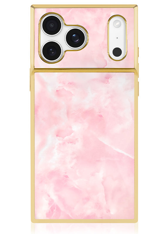 Elite Collection - SQUARE® Gilded Faux Rose Quartz iPhone Case