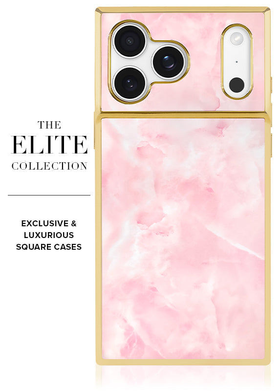 Elite Collection - SQUARE® Gilded Faux Rose Quartz iPhone Case