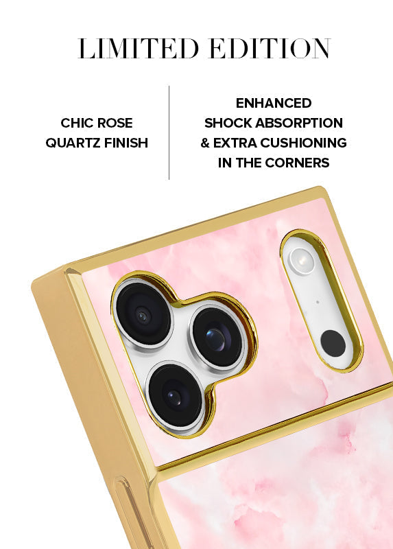 Elite Collection - SQUARE® Gilded Faux Rose Quartz iPhone Case