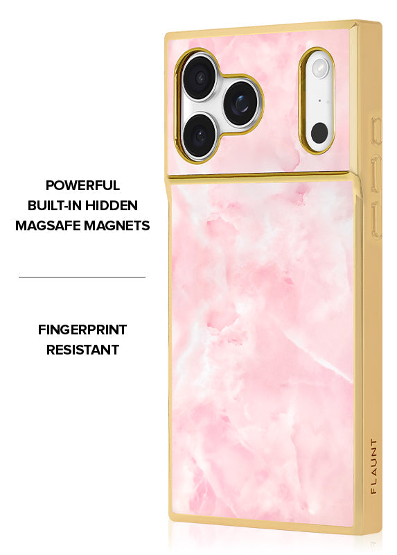 Elite Collection - SQUARE® Gilded Faux Rose Quartz iPhone Case