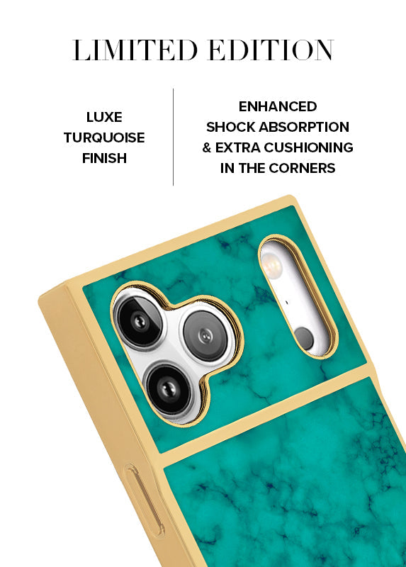 Elite Collection - SQUARE® Gilded Turquoise iPhone Case