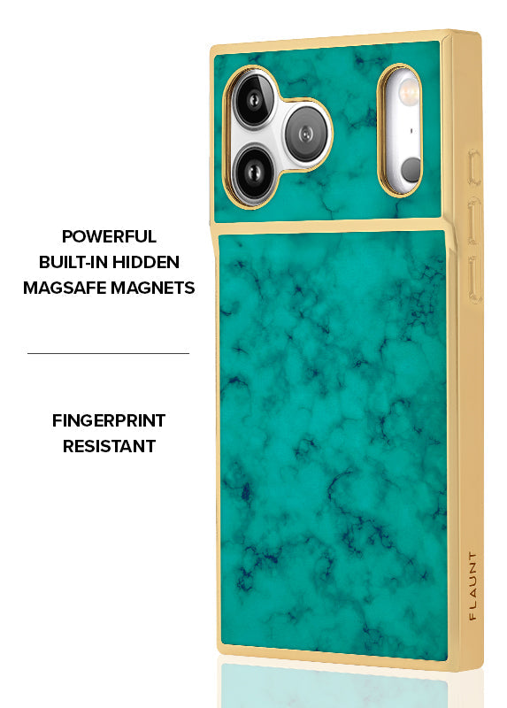 Elite Collection - SQUARE® Gilded Turquoise iPhone Case