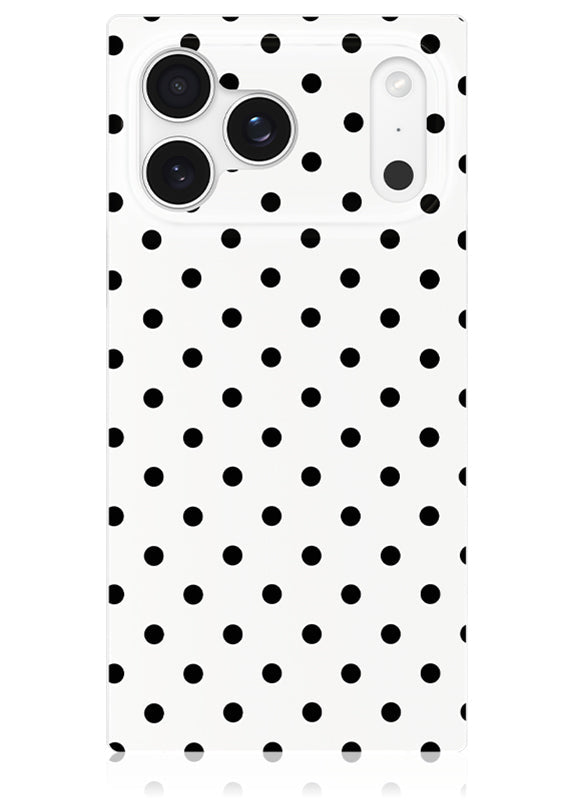 SQUARE® White Polka Dot iPhone Case