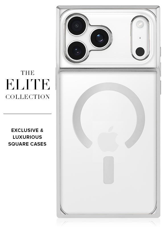 Elite Collection - SQUARE® Chromed Crystal Clear Silver iPhone Case