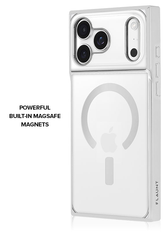 Elite Collection - SQUARE® Chromed Crystal Clear Silver iPhone Case